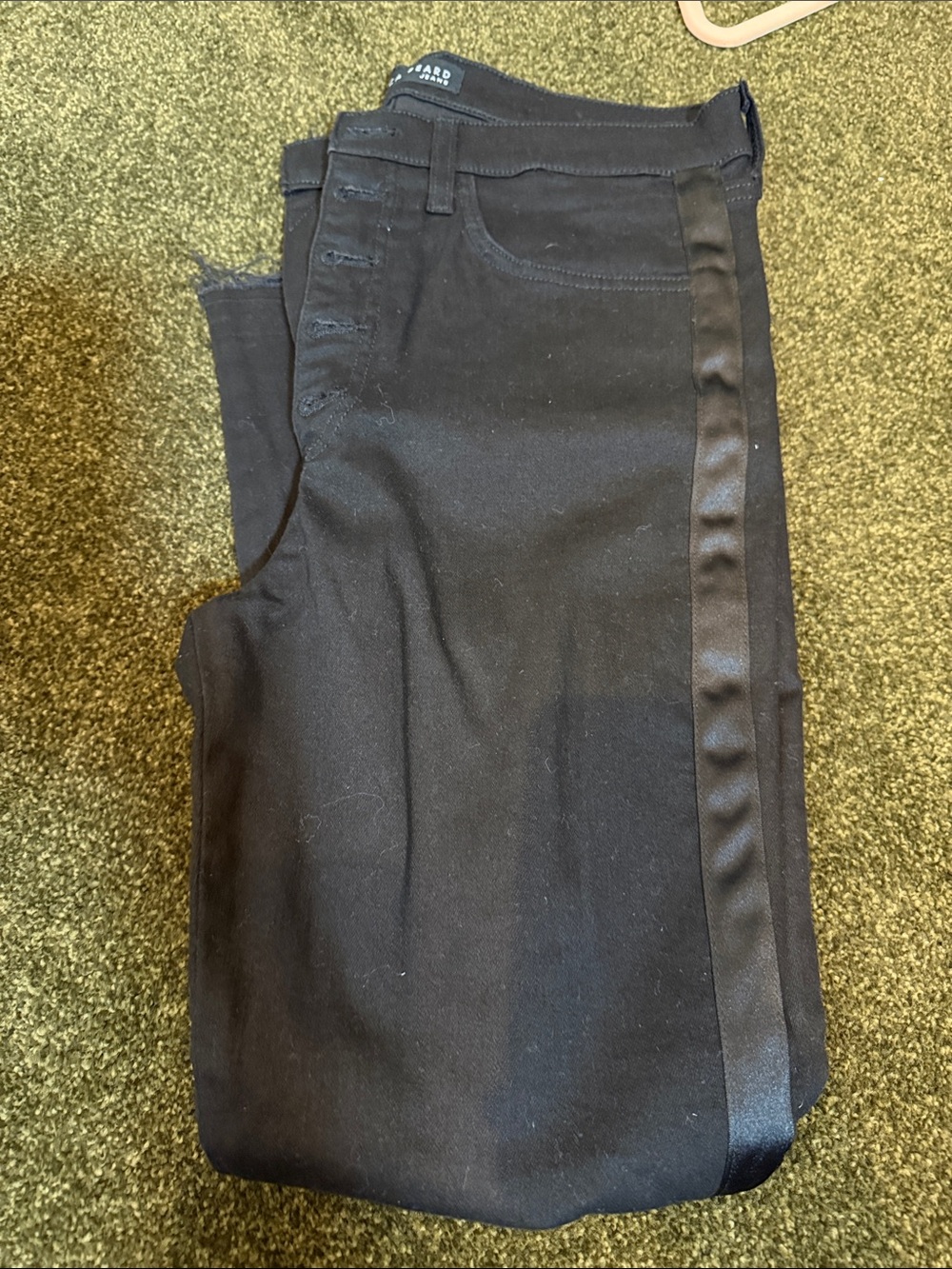 Veronica Beard Black Jeans with Satin Side Stripe